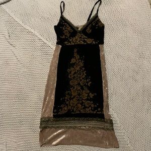 Black and cream cocktail dress